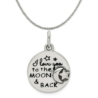 Sterling Silver I Love You Word Pendant 1/2 inch Tall 